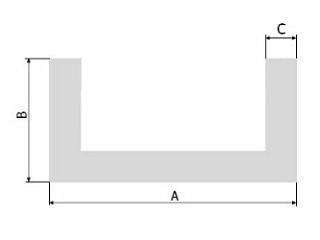 Hliníkový profil U  45 x  20 x  2 mm EN AW6060 / AlMgSi0,5