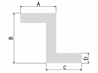 Hliníkový profil Z 40 x 40 x 40 x 2,5 mm EN AW6060 / AlMgSi0,5