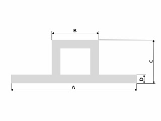 Hliníkový profil dveřní T  90 x  50 x  30 x 2 mm / nosná lať EN AW6060 / AlMgSi0,5