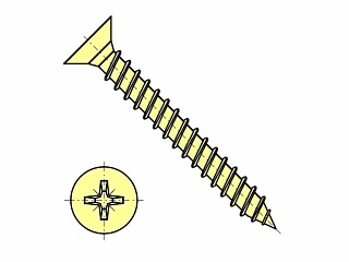 Univerzální vrut do dřeva 6 x  40 mm zápustná hlava / zinek žlutý / plný závit / Pozidrive - PZ3