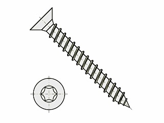 Univerzální vrut do dřeva 6 x 120 mm zápustná hlava / nerez A2 (1.4301) / plný závit / TORX